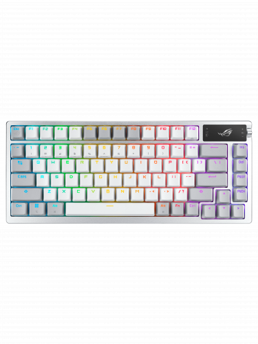 Játék billentyűzet ROG Azoth MOONLIGHT WHITE (ROG MX Snow / PBT) - US International (PC)