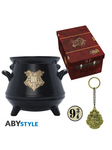 Ajándék készlet Harry Potter - Gift Set Premium (bögre, jelvény, kulcstartó)