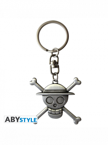 Kulcstartó One Piece - Skull Luffy Metal