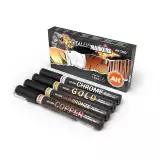 Színező filctollak készlete AK - Metallic liquid markers