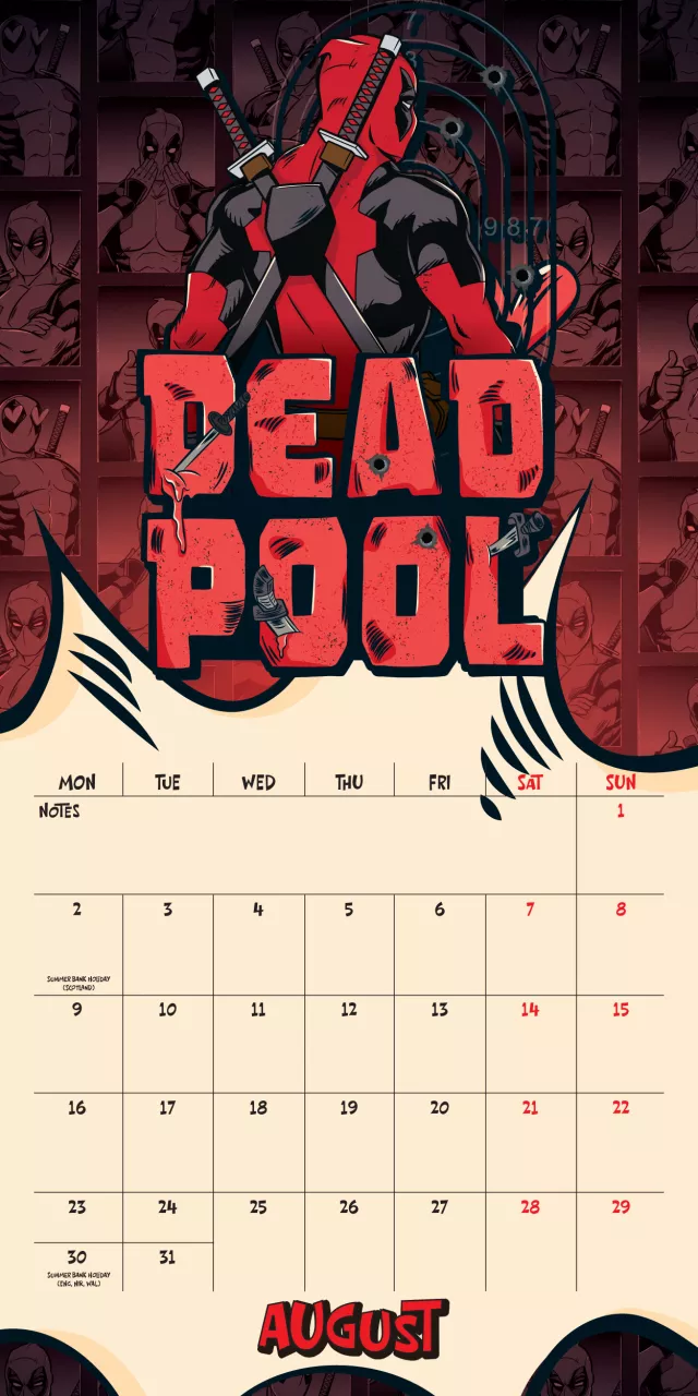 Naptár Deadpool 2027 - Marvel