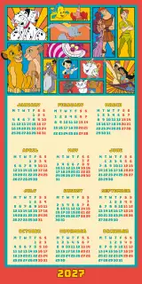 Naptár Disney Classics - Family Organiser 2027 (+matricák - Disney mesék