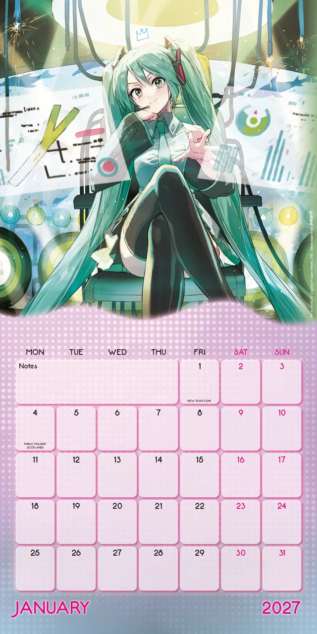 Naptár Hatsune Miku 2027 - Anime