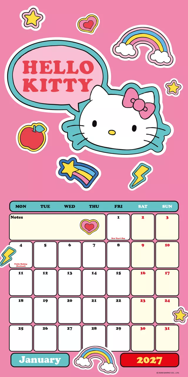 Naptár Hello Kitty & Friends 2027