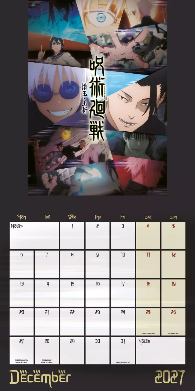 Naptár Jujutsu Kaisen 2027 - Japán