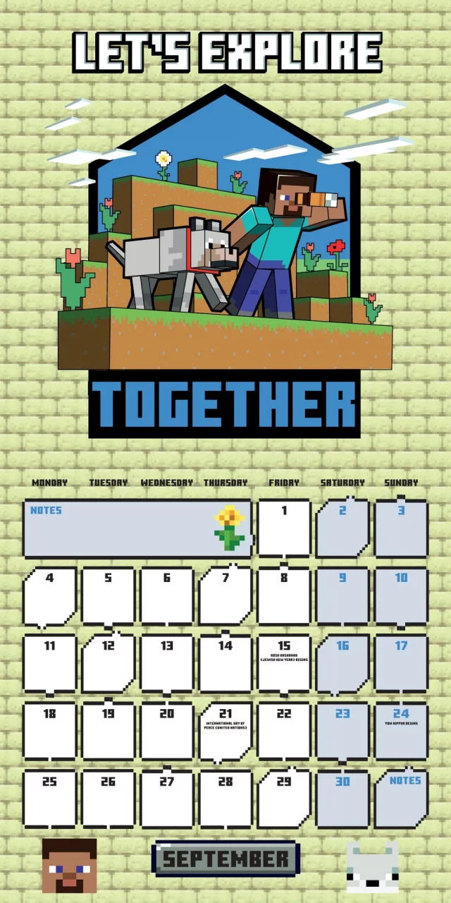 Naptár Minecraft 2023