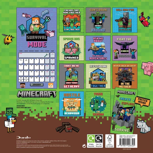 Naptár Minecraft 2023