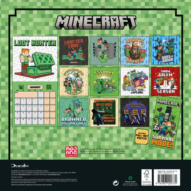 Naptár Minecraft 2027