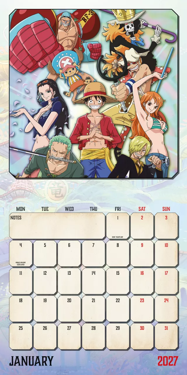 Naptár One Piece 2027 - Anime