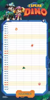 Naptár Paw Patrol: Dino Movie - Family Organiser 2027 (+ matricák)