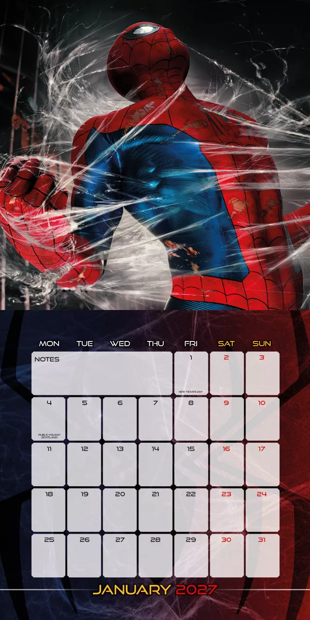 Naptár Spider-Man: Brand New Day 2027 - Marvel