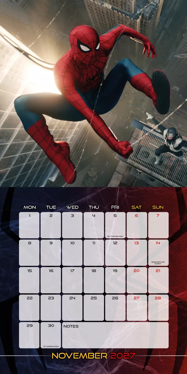 Naptár Spider-Man: Brand New Day 2027 - Marvel