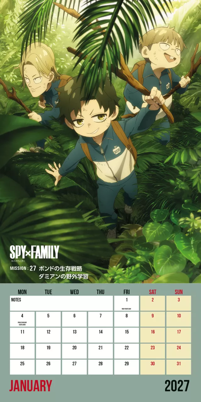 Naptár Spy x Family 2027 - Anime