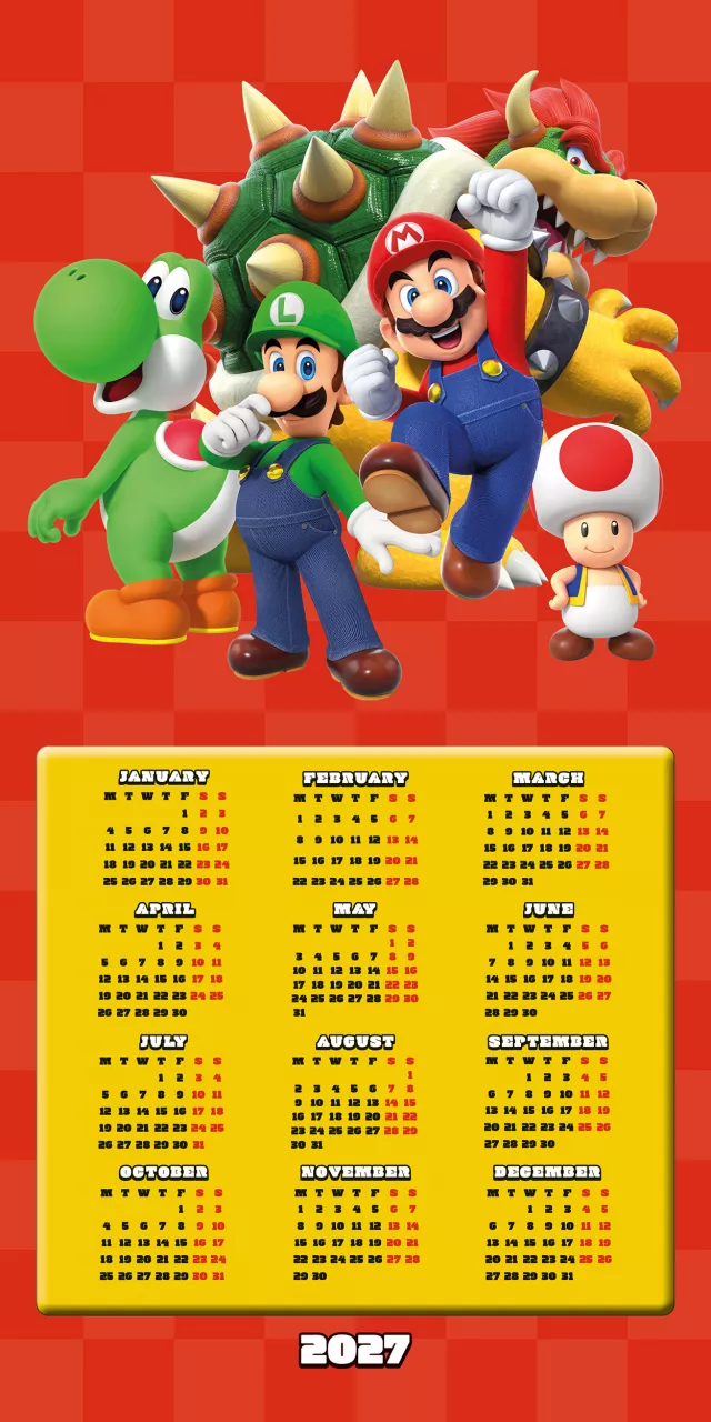 Naptár Super Mario 2027