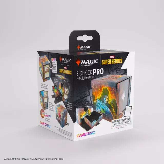 Kártya doboz Gamegenic - Marvel Super Heroes - Sidekick PRO 100+ XL Convertible Doom Reigns Supreme/Loki Laufeyson - Kártyadobozok