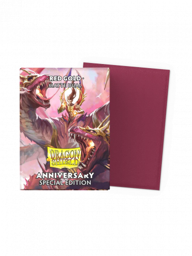 Védőcsomagolás kártyákhoz Dragon Shield - Dual Sleeves Matte Red Gold (25th Special Edition) (100 db)