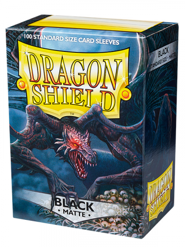 Védőcsomagolás kártyákhoz Dragon Shield - Standard Sleeves Matte Black (100 db)
