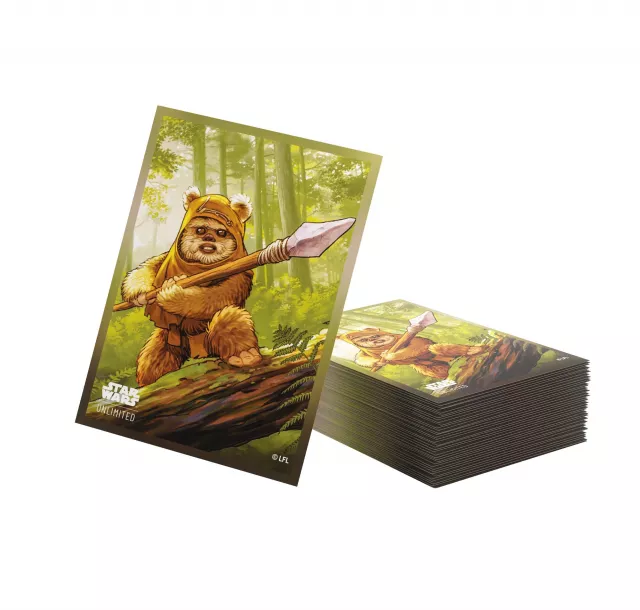 Kártyavédők Gamegenic - Star Wars: Unlimited Art Sleeves: Wicket (80 db)