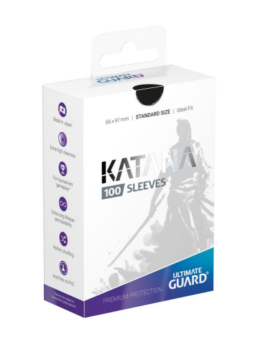 Védőburkolatok kártyákhoz Ultimate Guard - Katana Sleeves Standard Size Black (100 ks)
