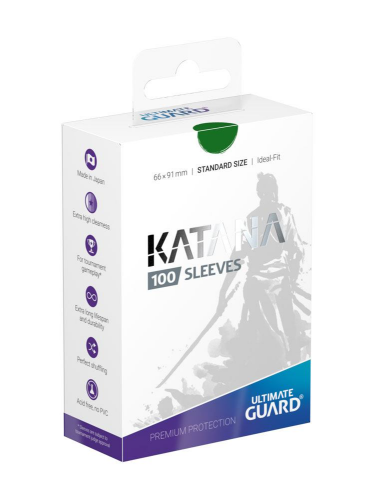 Védőcsomagolás kártyákhoz Ultimate Guard - Katana Sleeves Standard Size Green (100 ks)