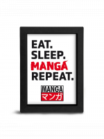 Bekeretezett poszter Asian Art - Eat. Sleep. Manga. Repeat.