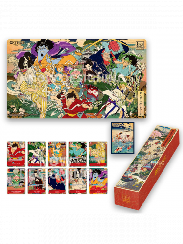Kártyajáték One Piece TCG - 1st Anniversary Set (kártya, szőnyeg, doboz, csomagolás)
