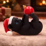 Karácsonyi dísz Jingle Paws - Cat in Santa Hat Playing With Bauble (Nemesis Now) - Nemesis Now 