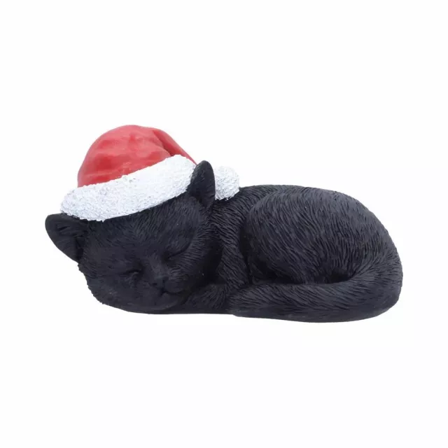 Karácsonyi dísz Jingle Paws - Sleeping Black Cat in Santa Hat (Nemesis Now) - Nemesis Now