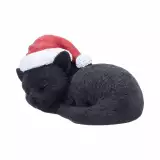 Karácsonyi dísz Jingle Paws - Sleeping Black Cat in Santa Hat (Nemesis Now) - Medál