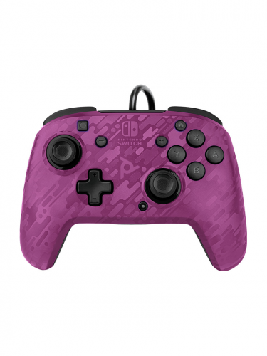 PDP Faceoff Deluxe+ Audio vezetékes vezérlő - Purple Camo (SWITCH)