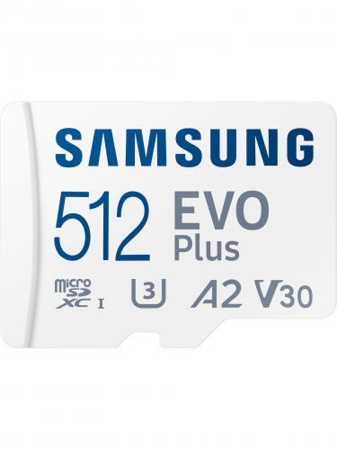 Memóriakártya Samsung micro SDXC 512GB EVO Plus + SD adaptér (SWITCH)