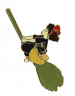 Kitűző Ghibli - Kiki on broom (Kiki's Delivery Service)