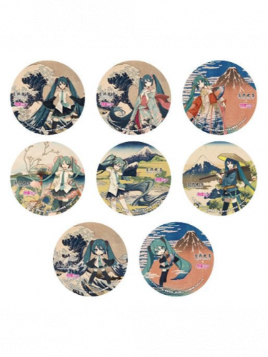 Kitűző Vocaloid - Katsushika Hokusai x Hatsune Miku Badge (véletlenszerű kiválasztás)