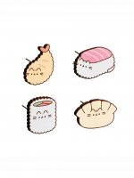 Kitűzők Pusheen - Sushi Roll (4 db)