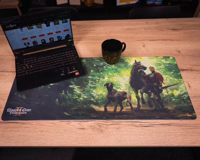Kingdom Come: Deliverance II egérpad – Henry és Mutt az erdőben (89 × 40 cm) - Kiegészítők