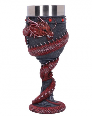 Pohár Dragon Coil Goblet Red (Nemesis Now)