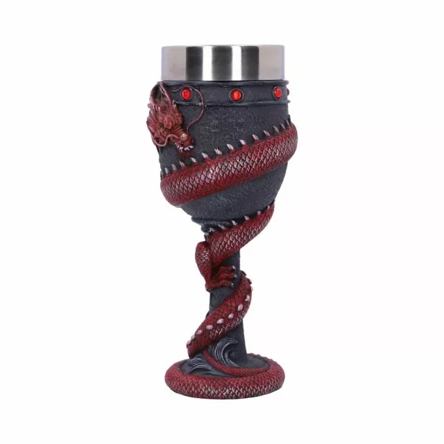 Pohár Dragon Coil Goblet Red (Nemesis Now)