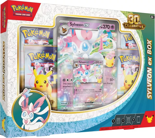 Kártyajáték Pokémon TCG: 30th Celebration - Sylveon ex Box - TCG gyűjthető kártyajáték