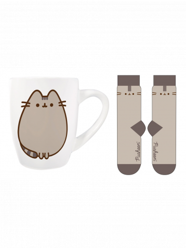 Ajándék készlet Pusheen - bögre és női zokni