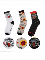 Zokni Stranger Things - Hellfire Club (méret 35/45) (3 pár)