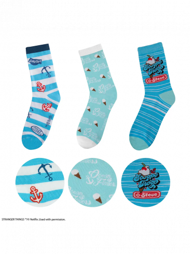 Zokni Stranger Things - Scoops Ahoy (méret 36/45) (3 pár)