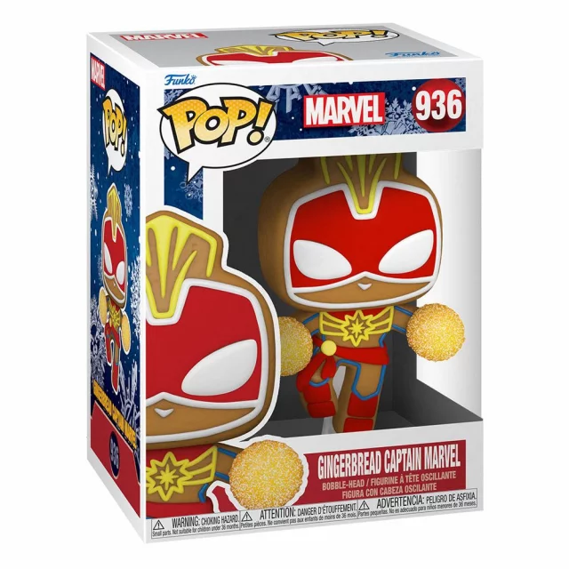 Figura Marvel - Mézeskalács Marvel kapitány / Gingerbread Captain Marvel (Funko POP! Marvel 936)