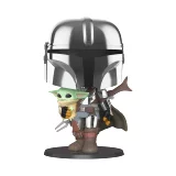 Figurka Star Wars: The Mandalorian - Mandalorian with The Child (Funko Super Sized POP! Star Wars 380) (rozbitá krabička) - Funko POP!