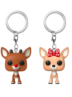 Kulcstartó Rudolph the Red-Nosed Reindeer - Rudolph & Clarice (Funko) (2 db)