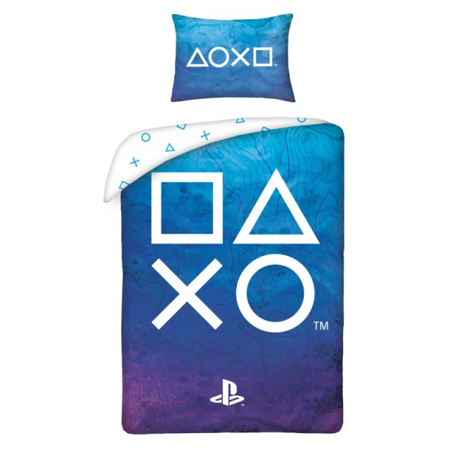 Ágynemű és párnahuzat PlayStation - Gombok / Buttons (kék)