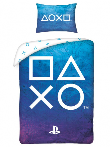 Ágynemű és párnahuzat PlayStation - Gombok / Buttons (kék)