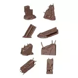 Makettező kiegészítő AK Basing Bits – Concrete Ruins (Betonromok) - AK-Interactive