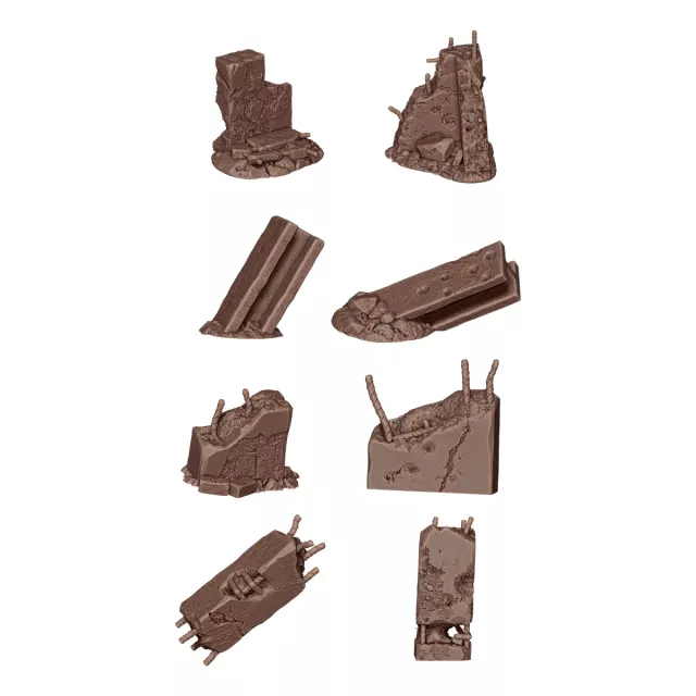 Makettező kiegészítő AK Basing Bits – Concrete Ruins (Betonromok) - AK-Interactive