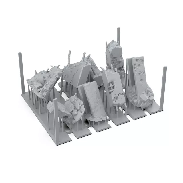 Makettező kiegészítő AK Basing Bits – Concrete Ruins (Betonromok) - Asztali játék