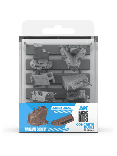 Makettező kiegészítő AK Basing Bits – Concrete Ruins (Betonromok)